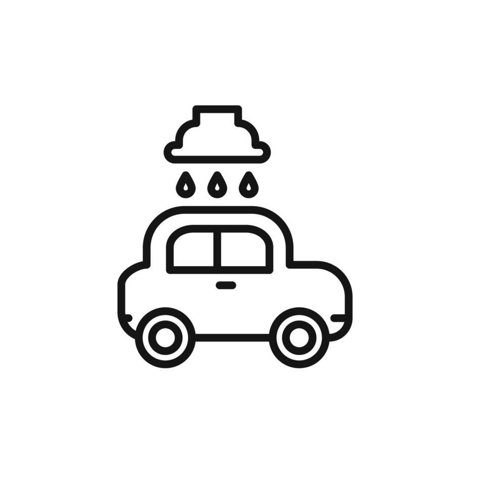 carwash icon outline collection in black and on white background vector