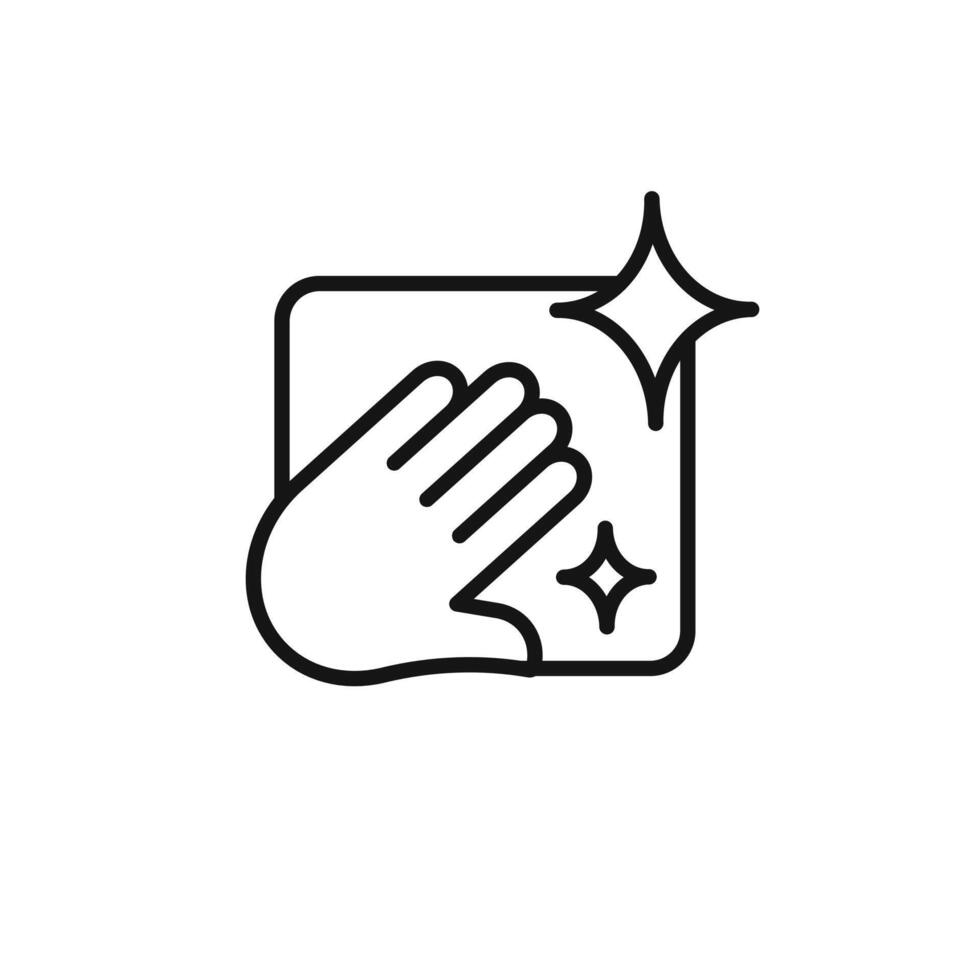 clean surface icon outline collection in black and on white background vector