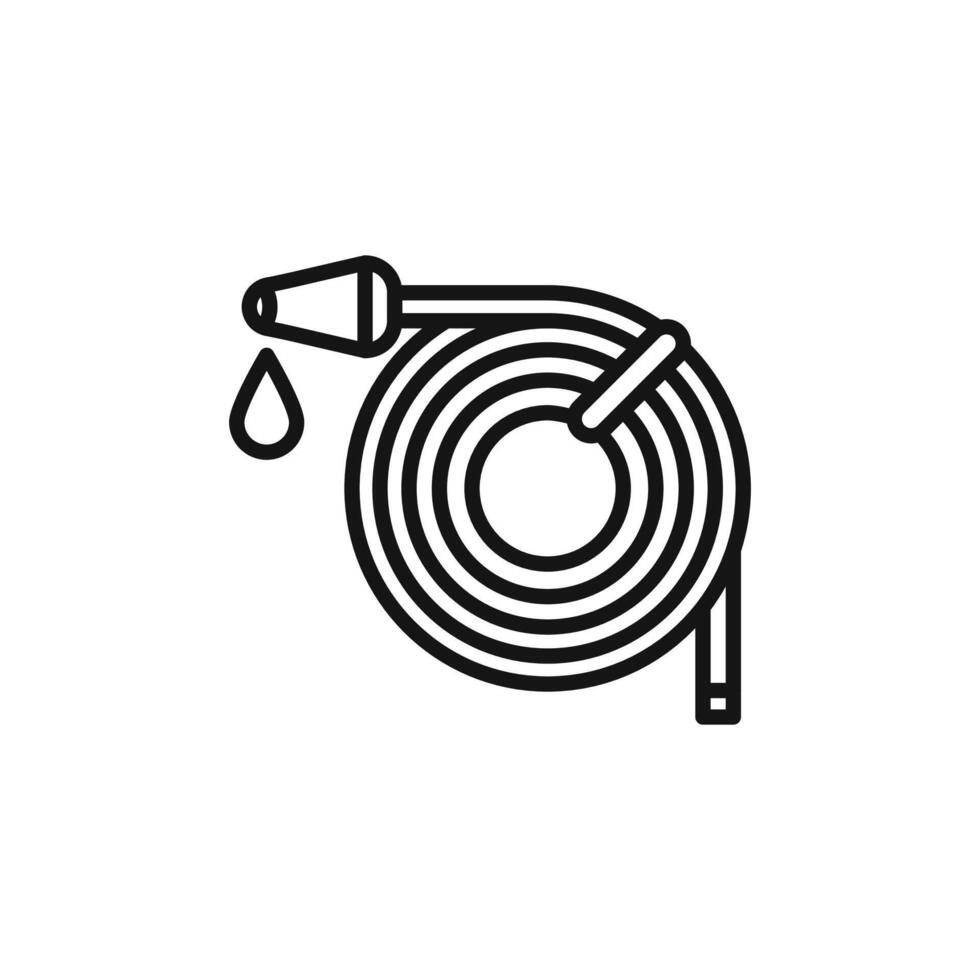 garden hose icon outline collection in black and on white background vector