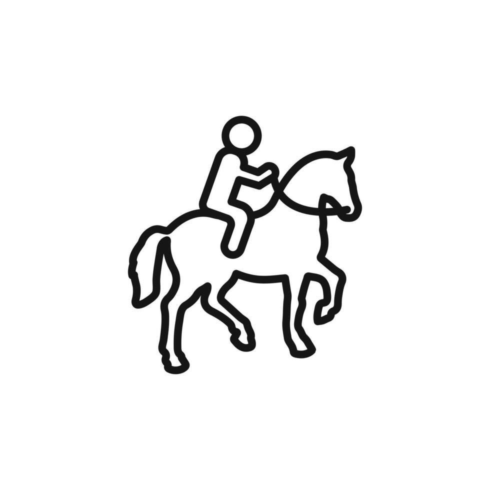 horse Ride icon outline collection in black and on white background vector