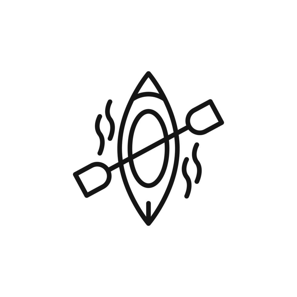 kayak icon outline collection in black and on white background vector