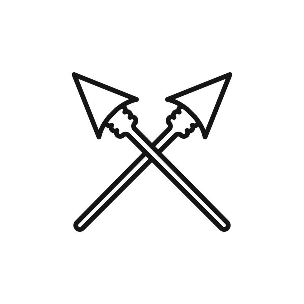 lance icon outline collection in black and on white background vector