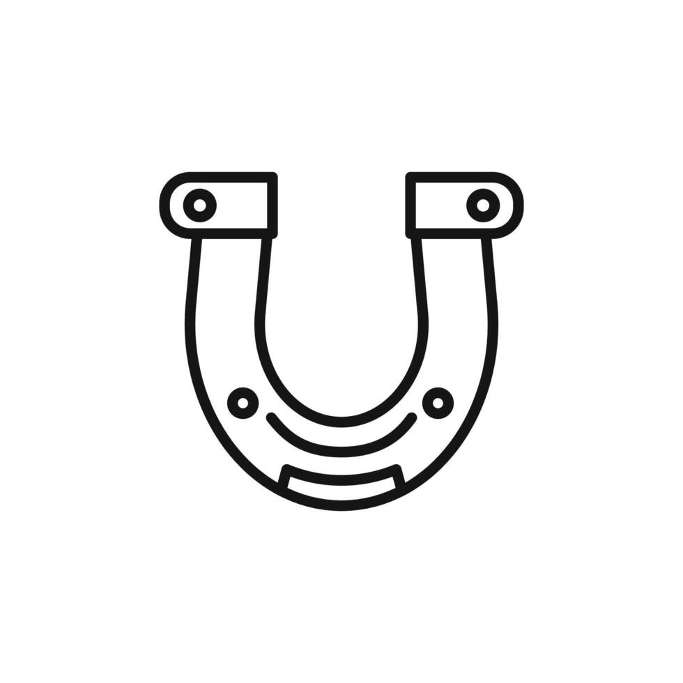 lucky horseshoe icon outline collection in black and on white background vector