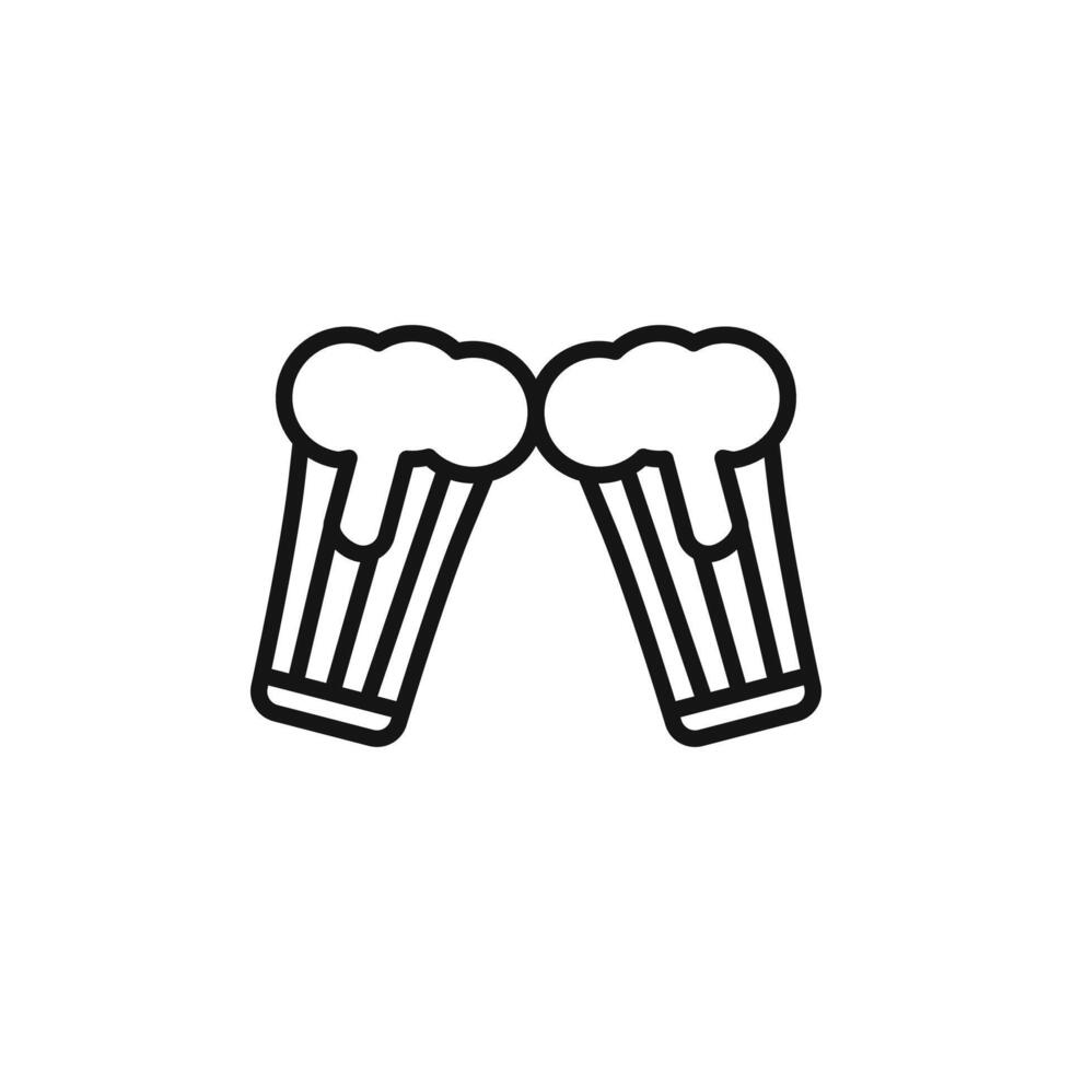 oktoberfest icon outline collection in black and on white background vector
