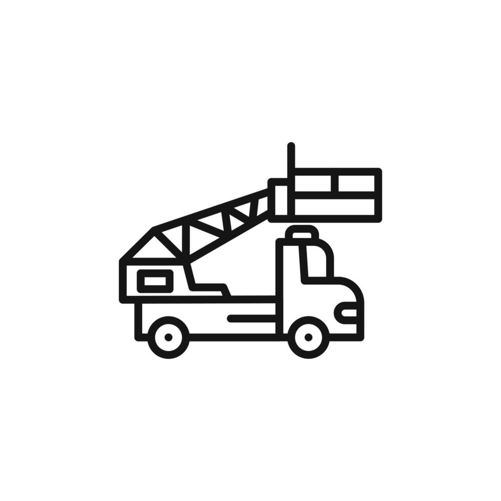rescue truck basket icon outline collection in black and on white background vector