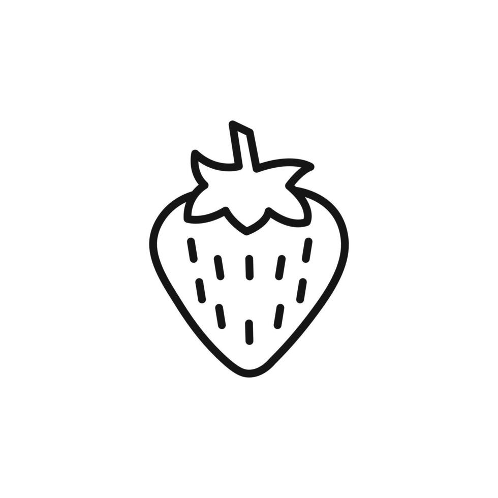 strawberry icon outline collection in black and on white background vector