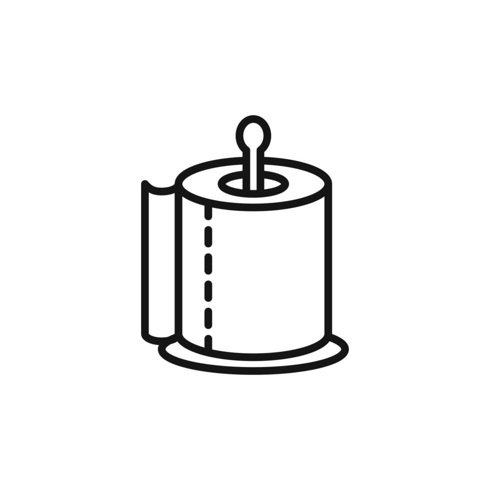 toilet tissue paper roll icon outline collection in black and on white background vector
