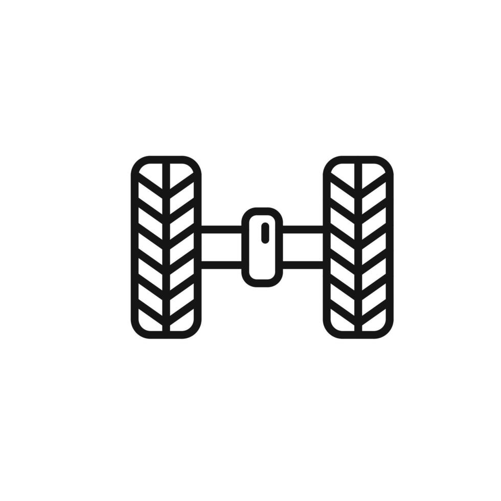wheel alignment icon outline collection in black and on white background vector