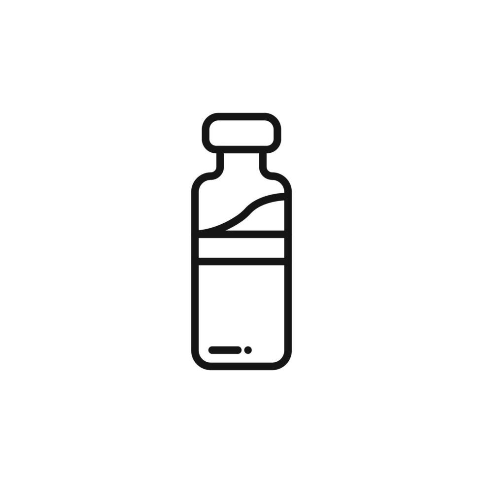 vial medical icon outline collection in black and on white background vector