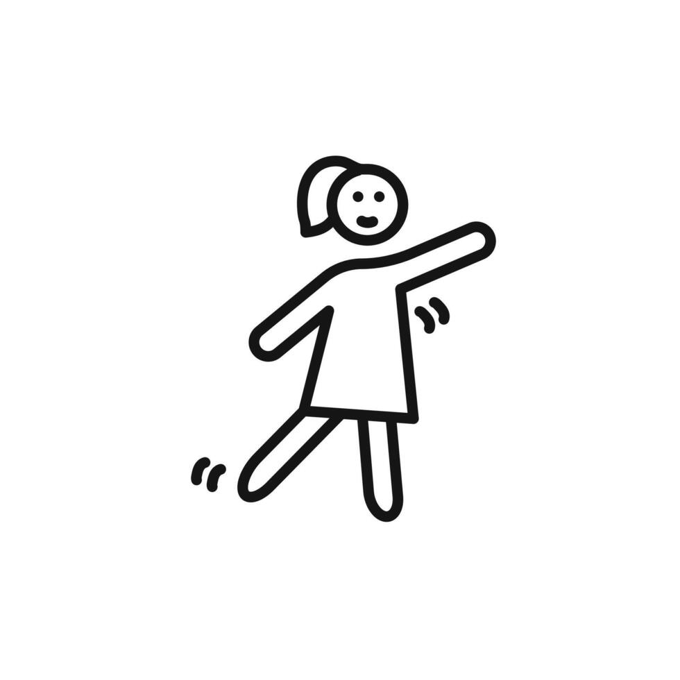 woman dancing icon outline collection in black and on white background vector