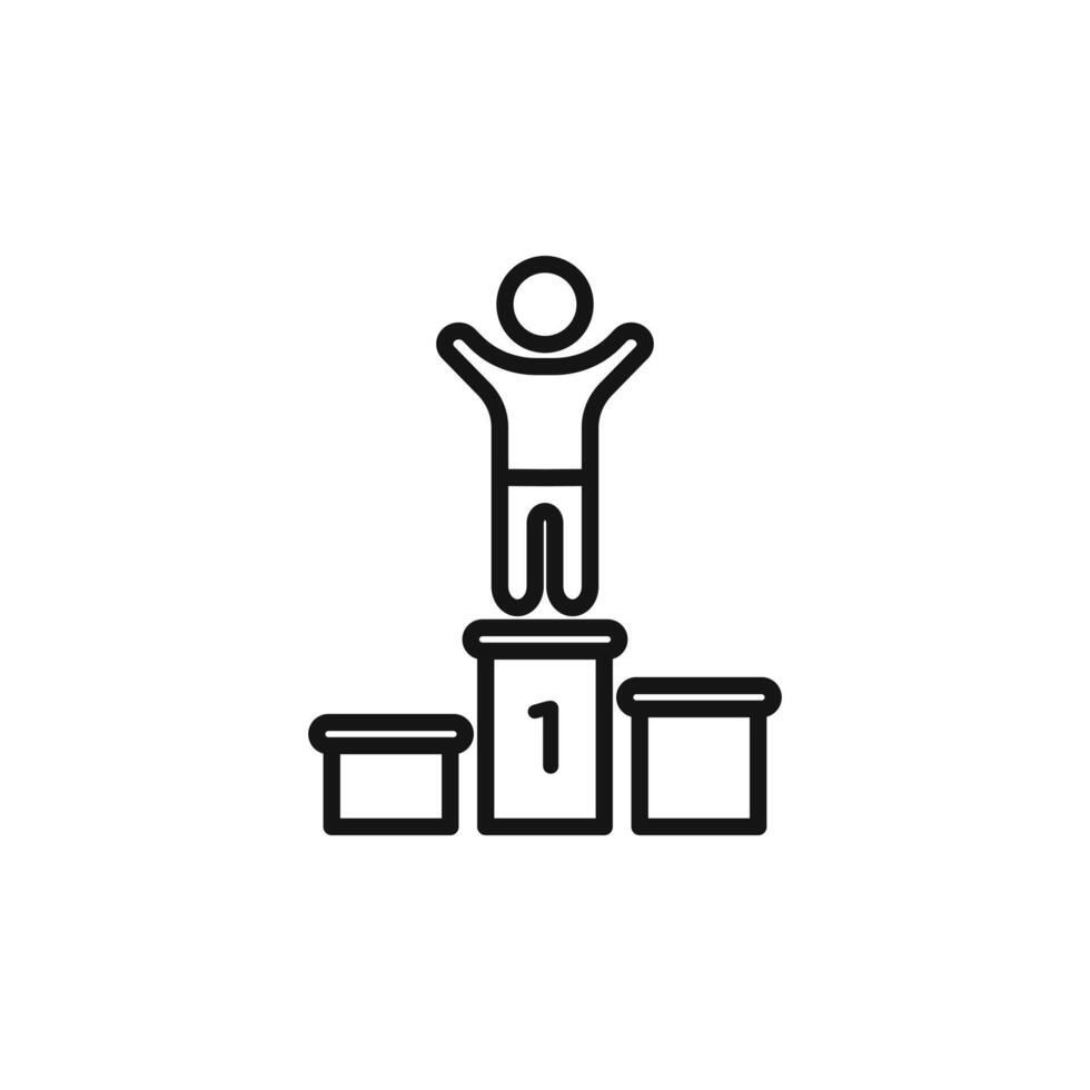 winner podium icon outline collection in black and on white background vector