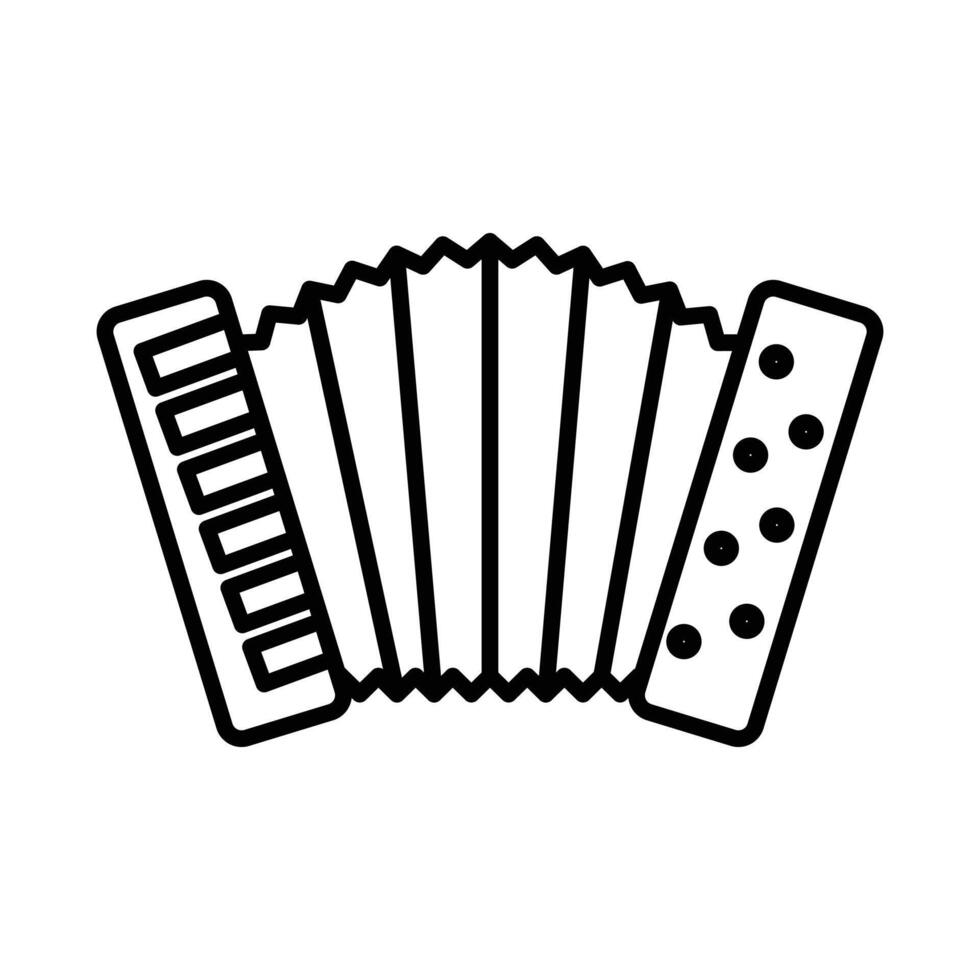 Accordion icon linear logo mark in black and white vector