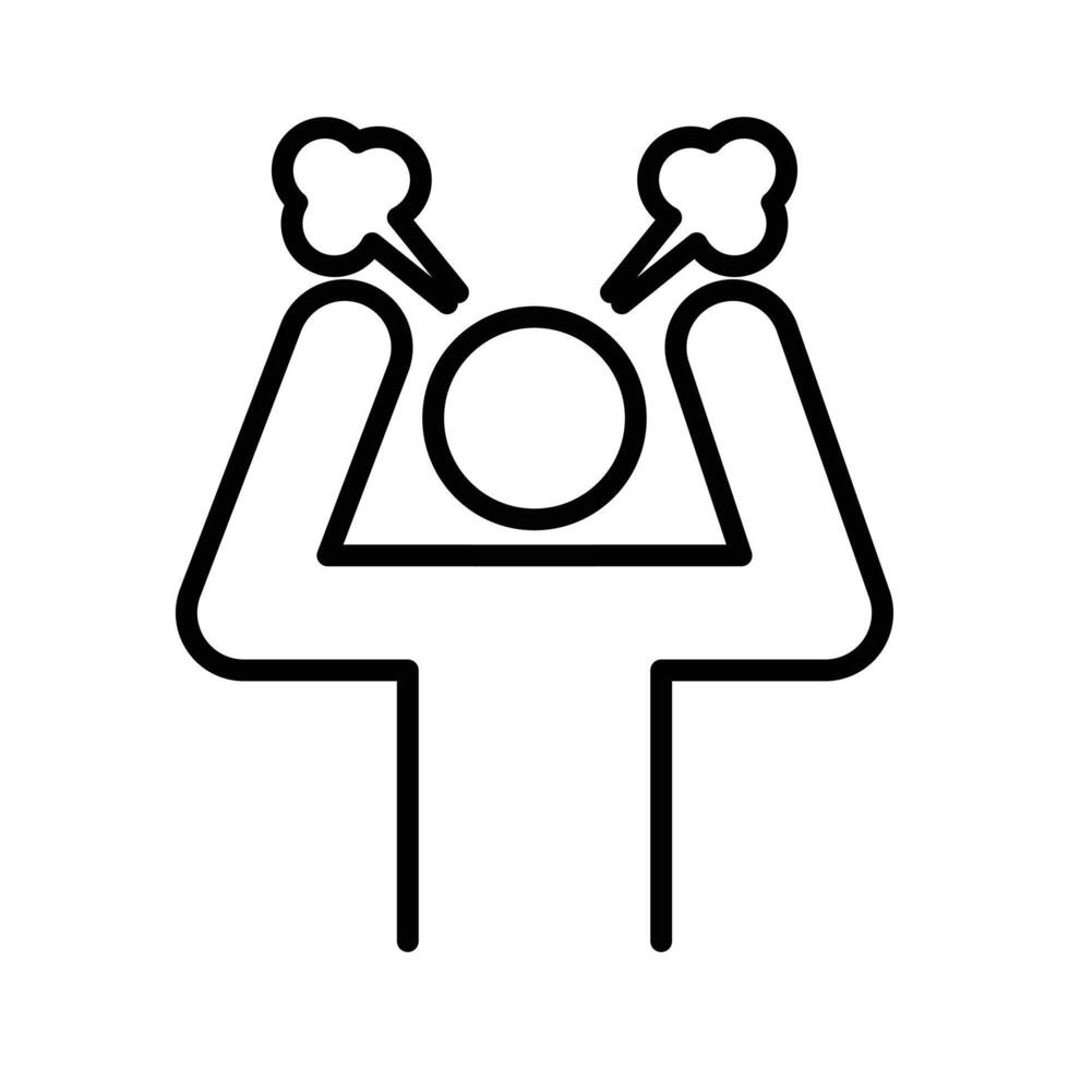 Angry person icon linear logo mark in black and white vector
