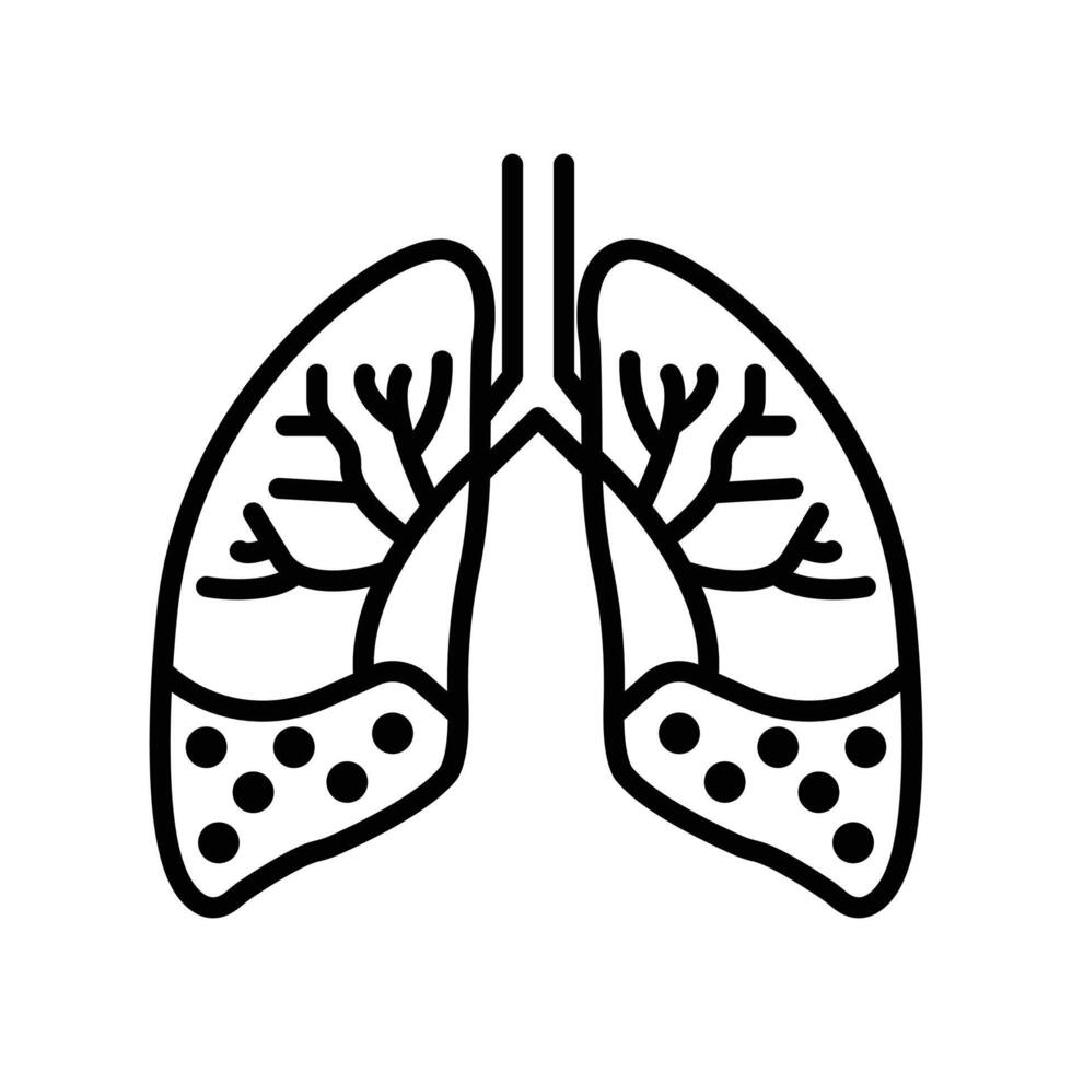 Asthma icon linear logo mark in black and white vector