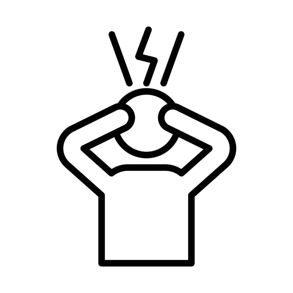 Anxiety icon linear logo mark in black and white vector