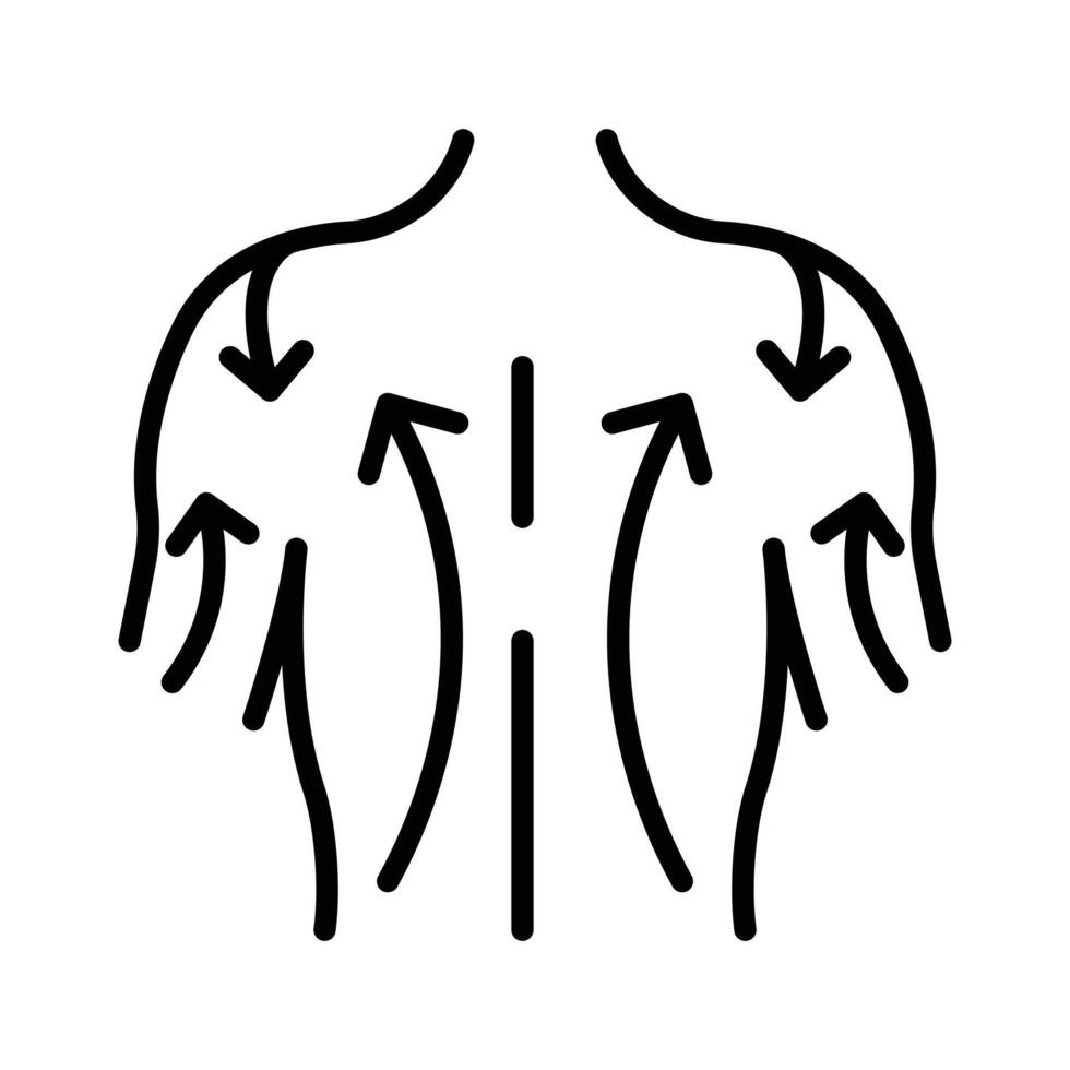 Back massage icon linear logo mark in black and white vector