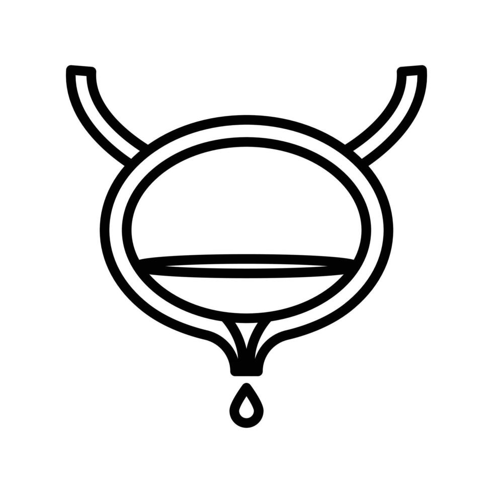 Bladder flush icon linear logo mark in black and white vector