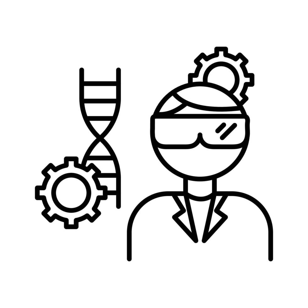 Biomedical engineer icon linear logo mark in black and white vector