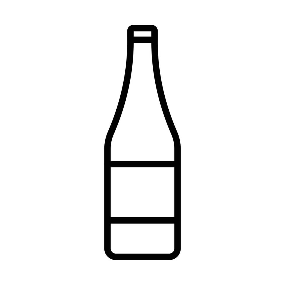 Bottle icon linear logo mark in black and white vector