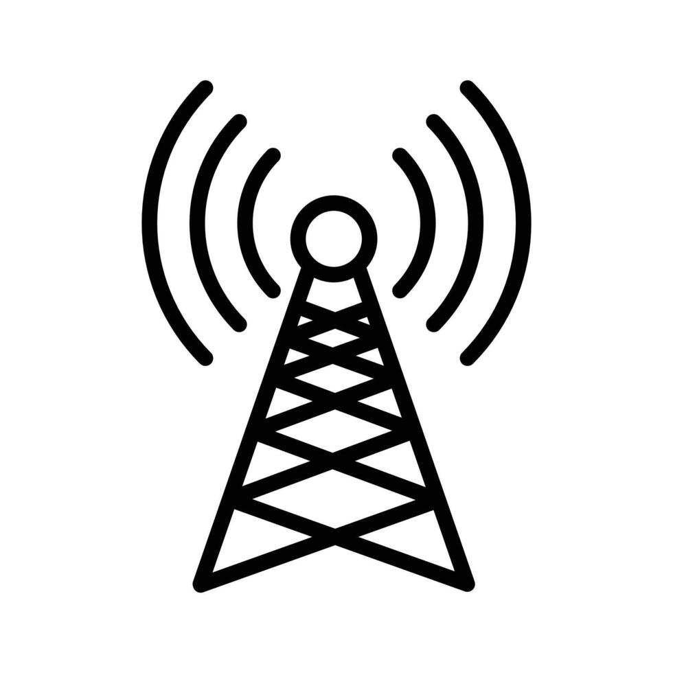 Broadcast Icon linear logo mark in black and white vector