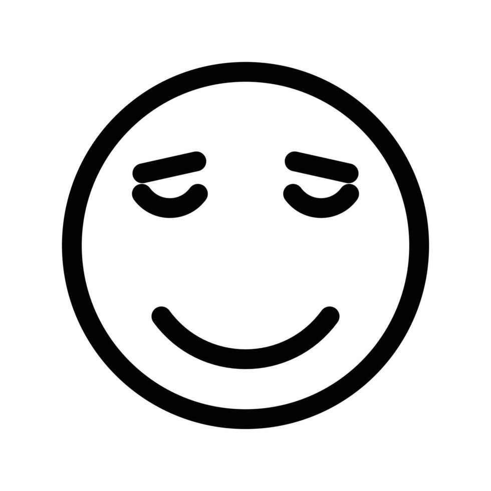 Calm Emoji icon linear logo mark in black and white vector