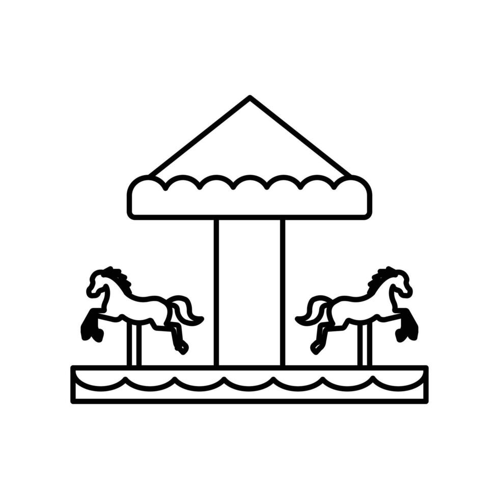 Carousel icon linear logo mark in black and white vector