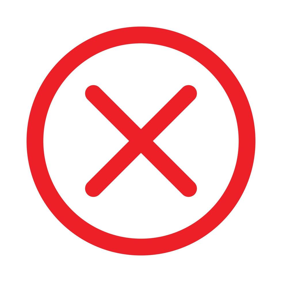 Close button icon linear logo mark in black and white vector
