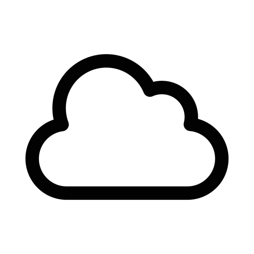 Cloud icon linear logo mark in black and white vector