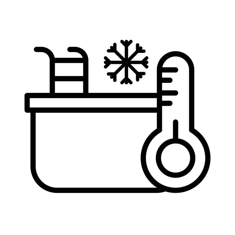 Cold plunge icon linear logo mark in black and white vector