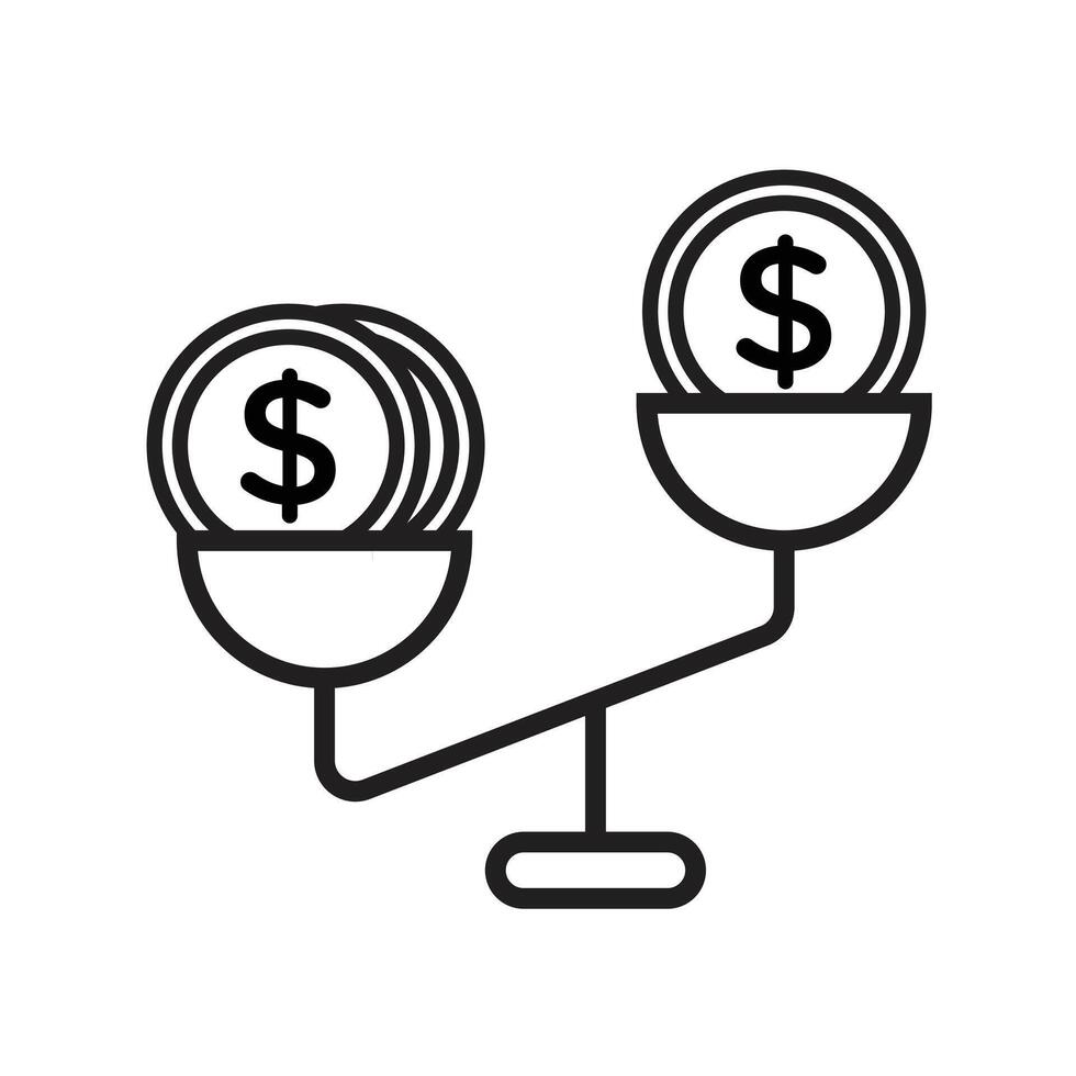 Compare price icon linear logo mark in black and white vector