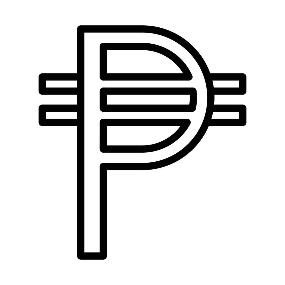 Cuba peso icon linear logo mark in black and white vector