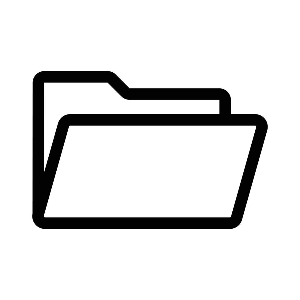 Folder icon linear logo mark in black and white vector
