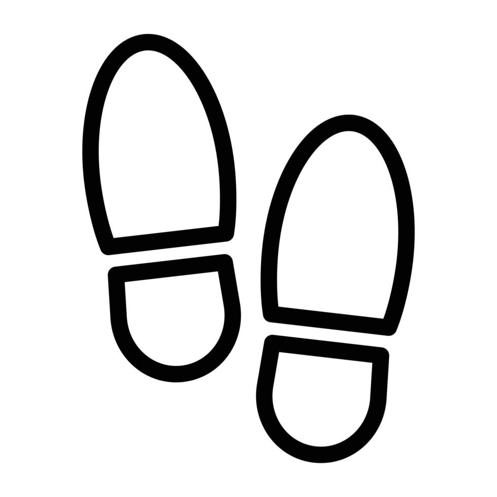 Footprints icon linear logo mark in black and white vector