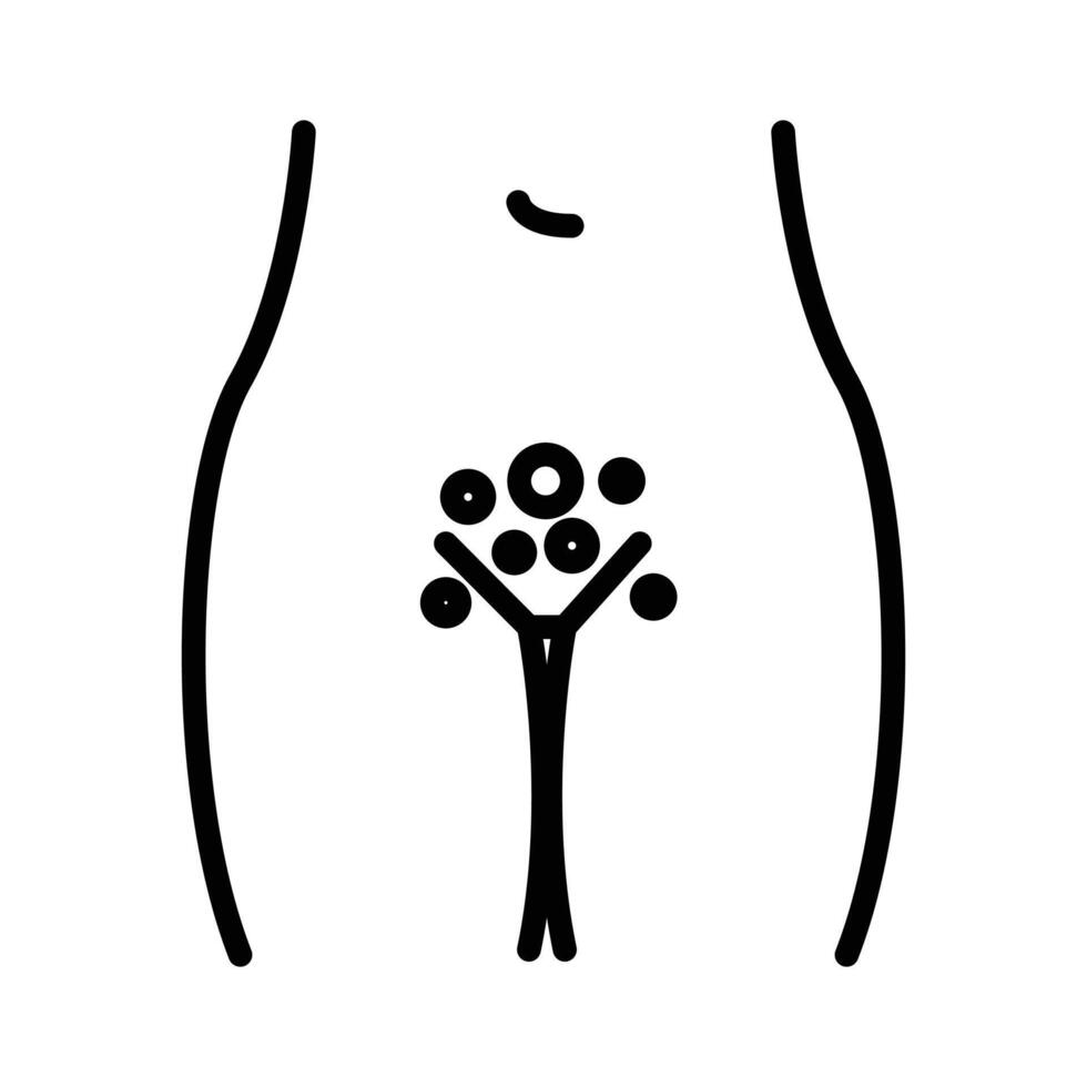 Genital rash icon linear logo mark in black and white vector