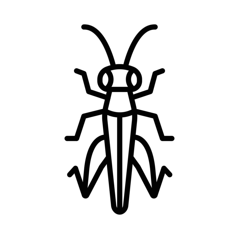Grasshopper icon linear logo mark in black and white vector