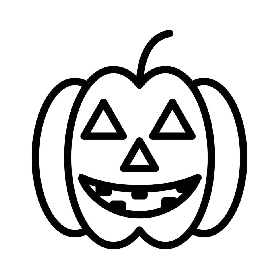 Halloween pumpkin icon linear logo mark in black and white vector