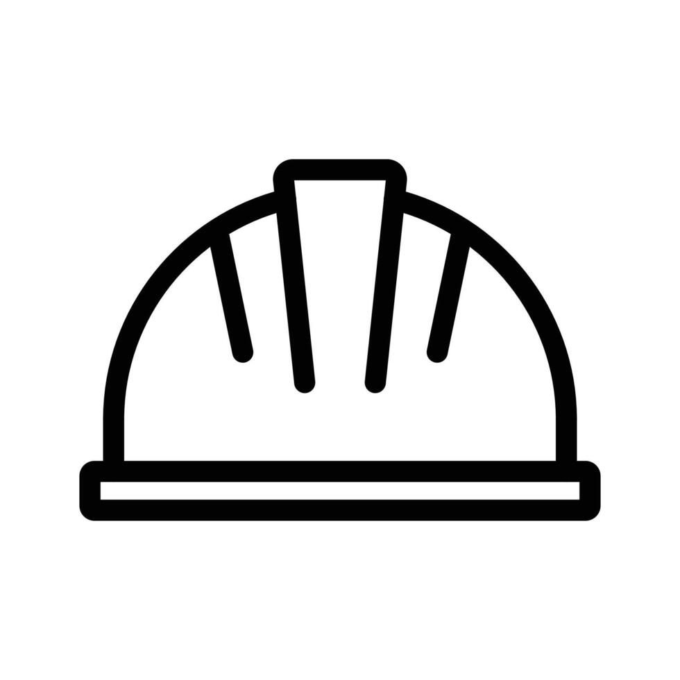 Helmet icon linear logo mark in black and white vector