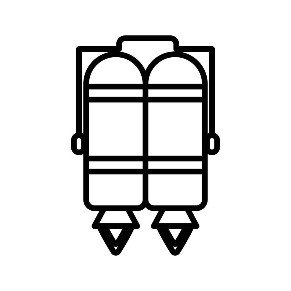 Jet pack icon linear logo mark in black and white vector
