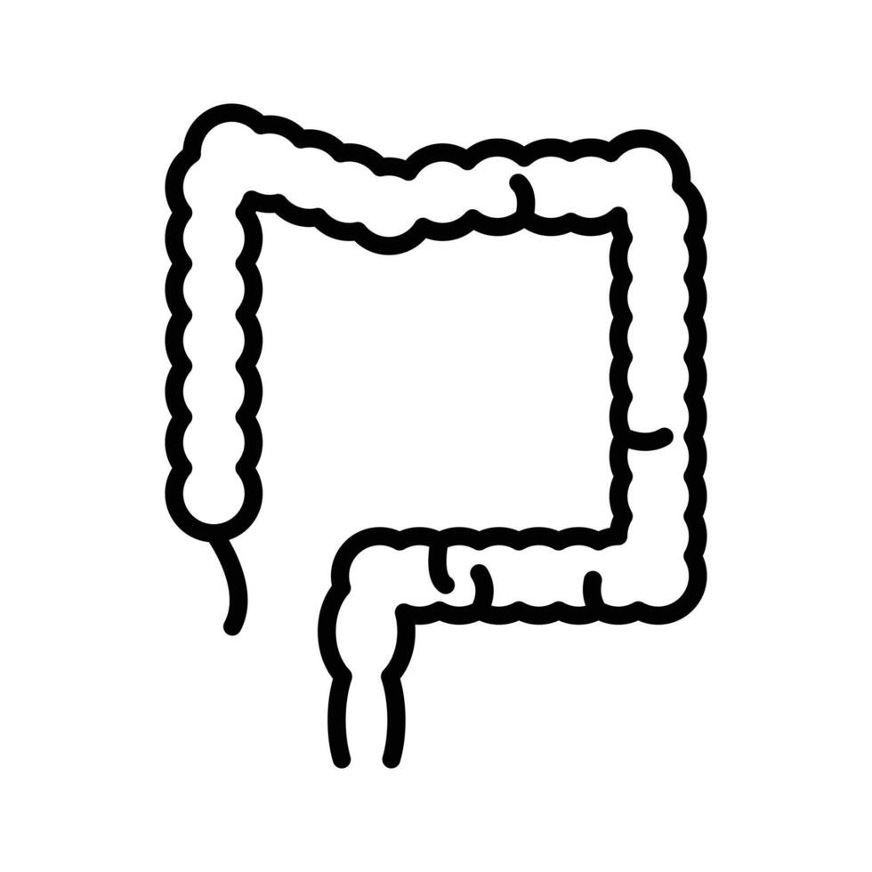 Large intestine icon linear logo mark in black and white vector