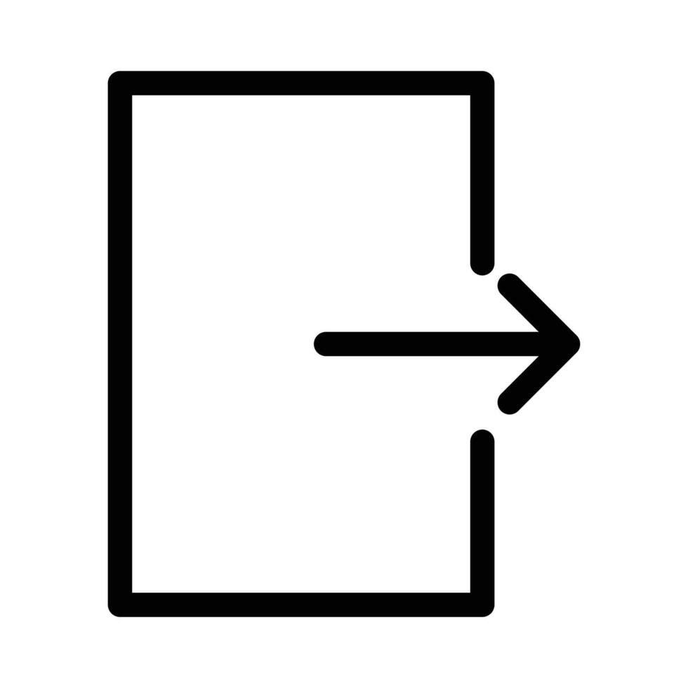 Logout icon linear logo mark in black and white vector