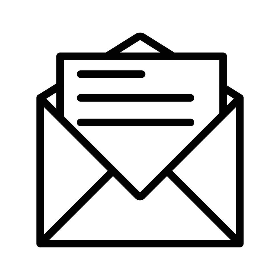 Mail message icon linear logo mark in black and white vector