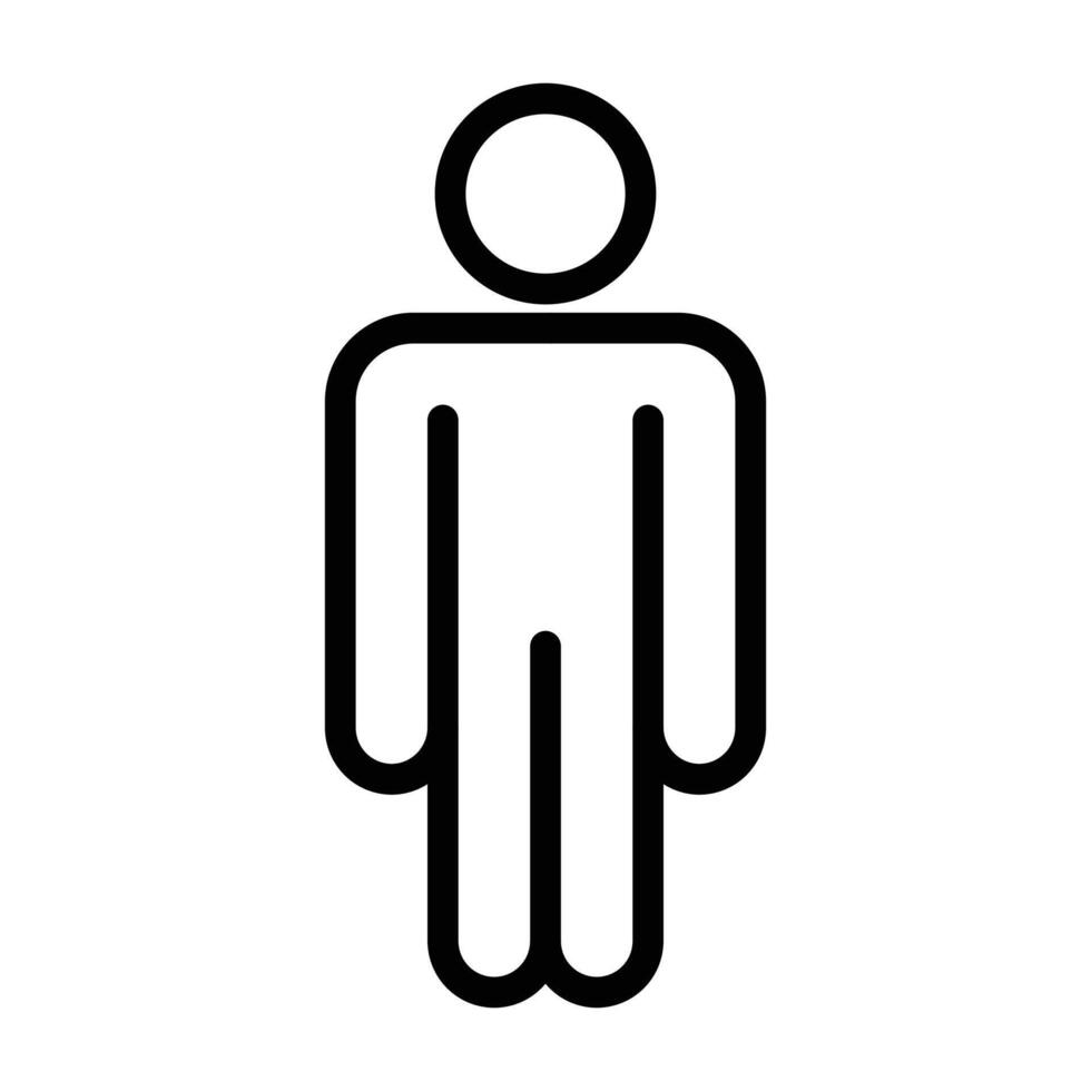 Man icon linear logo mark in black and white vector