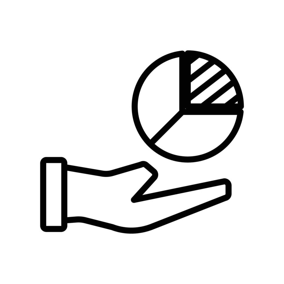 Market share icon linear logo mark in black and white vector