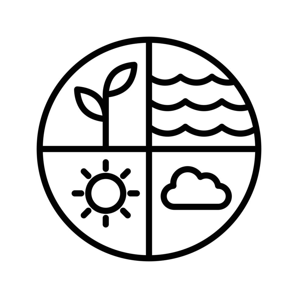 Natural resources icon linear logo mark in black and white vector