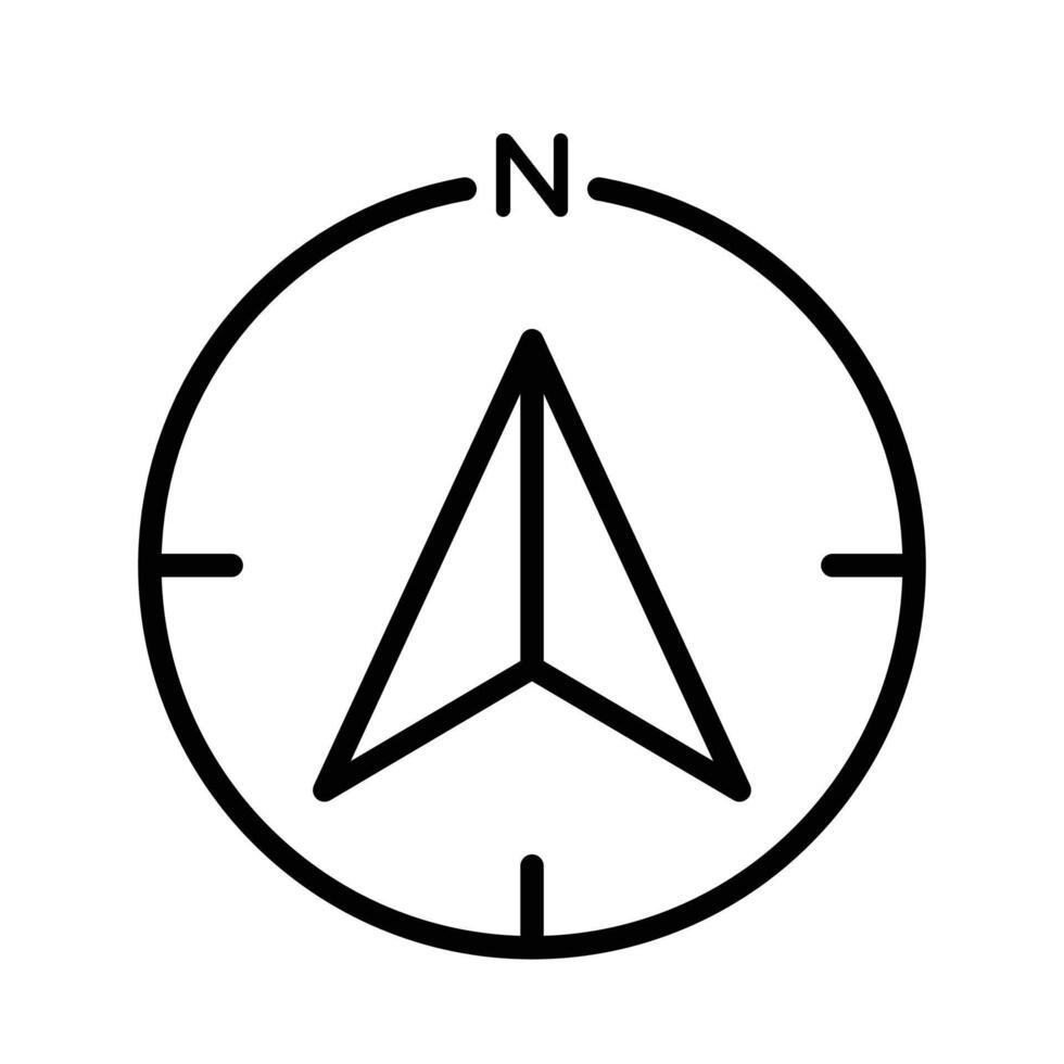 Navigator arrow icon linear logo mark in black and white vector