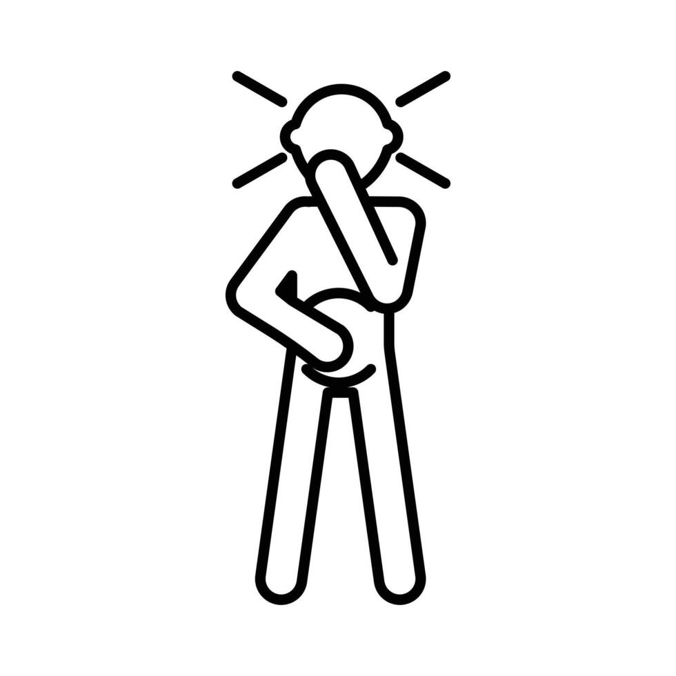 Nausea icon linear logo mark in black and white vector