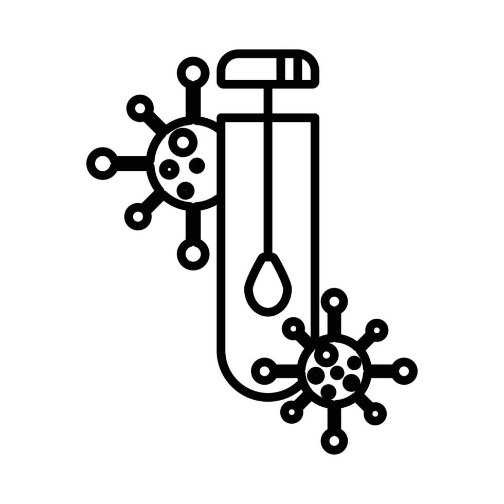 PCR test icon linear logo mark in black and white vector