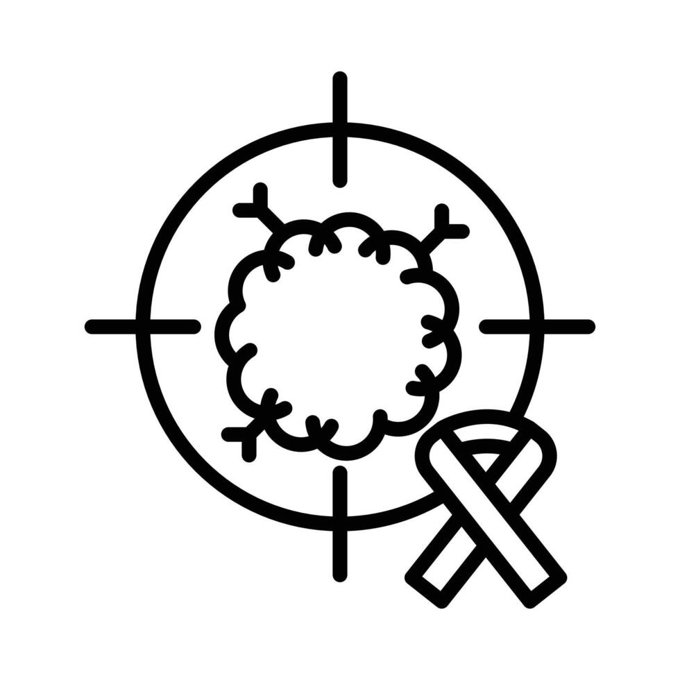Oncology department icon linear logo mark in black and white vector
