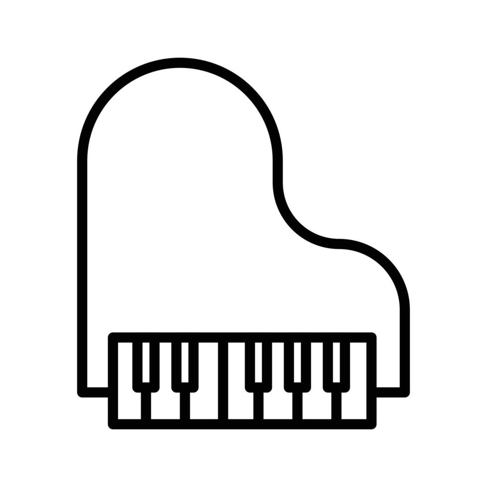 Piano icon linear logo mark in black and white vector
