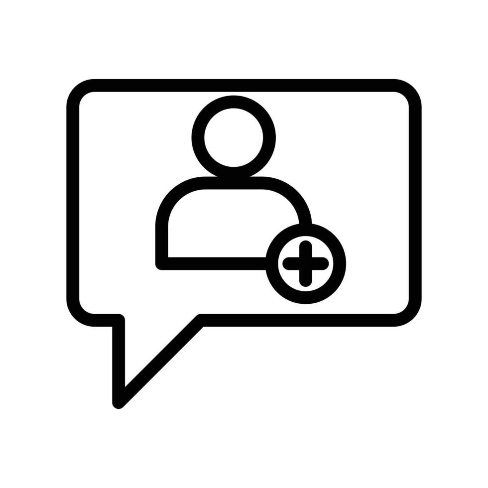 Person conversation icon linear logo mark in black and white vector
